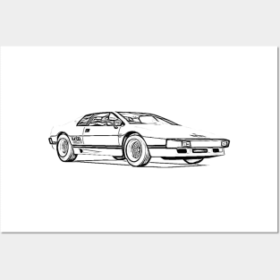 Lotus Esprit Wireframe Posters and Art